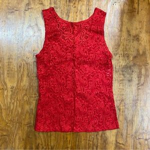 90s Vintage Red Lace Tank Top